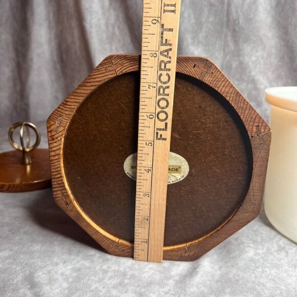 Vintage Morgan Designs Bucket Brigade Oak Ice Bucket With Lid MCM Wood USA *READ - Picture 6 of 16